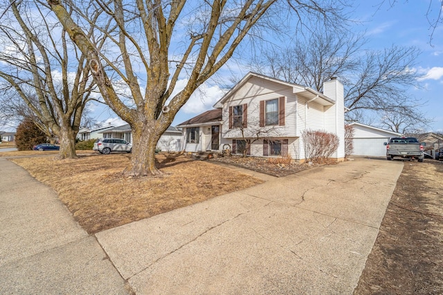 view of split level home