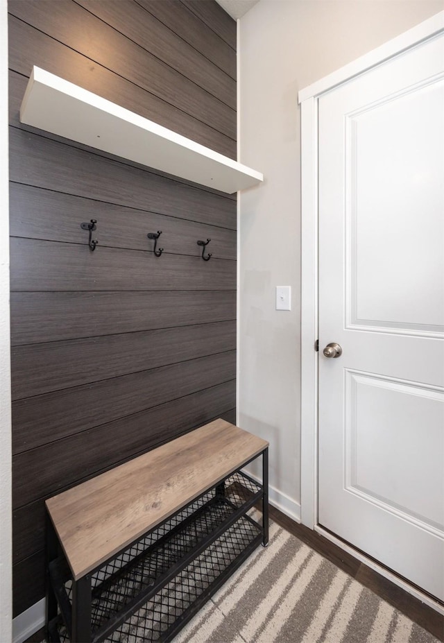 mudroom with baseboards