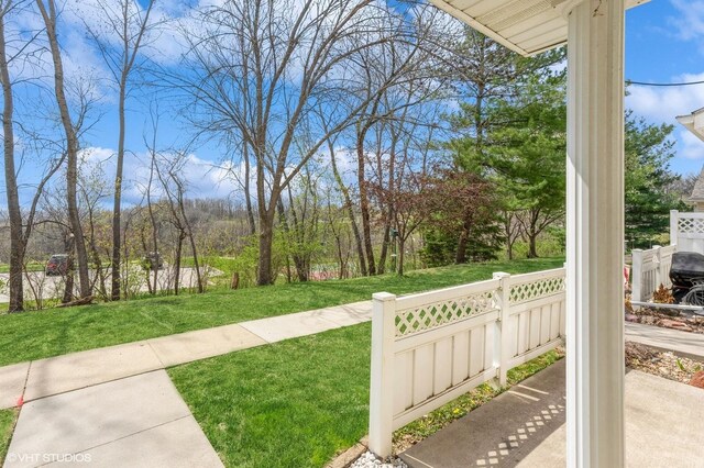 view of yard with fence