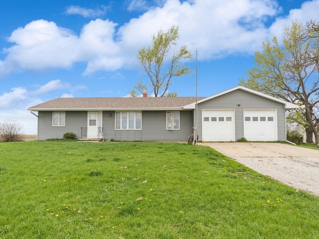 3473 Juniper Ave, Casey, IA 50048 - ranch-style house with a garage, driveway, and a front yard