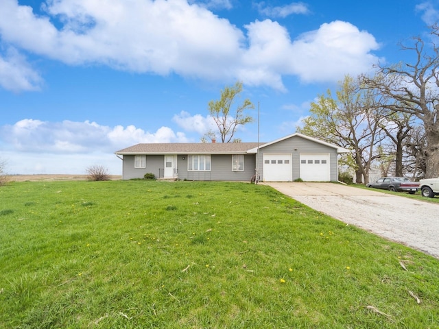 3473 Juniper Ave, Casey, IA 50048 - ranch-style house featuring an attached garage, a front lawn, and driveway