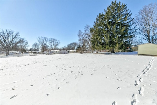 view of snowy yard