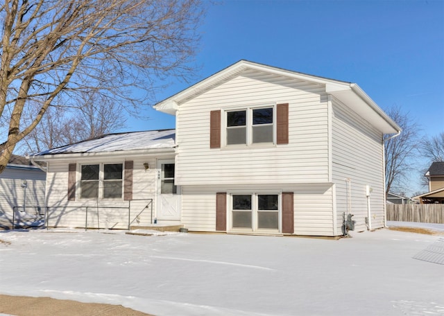 tri-level home with fence