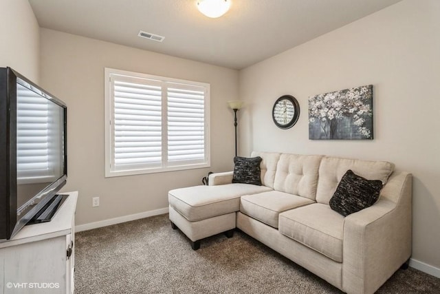 805 Cherry St NW, Bondurant, IA 50035 - living area featuring baseboards, carpet floors, and visible vents