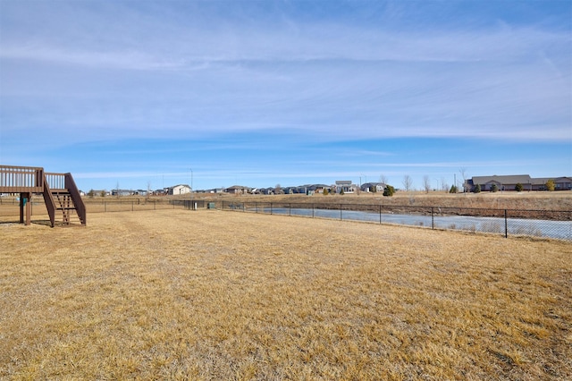 view of yard with fence