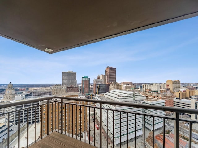 balcony featuring a view of city