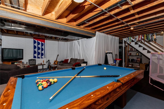 recreation room featuring billiards