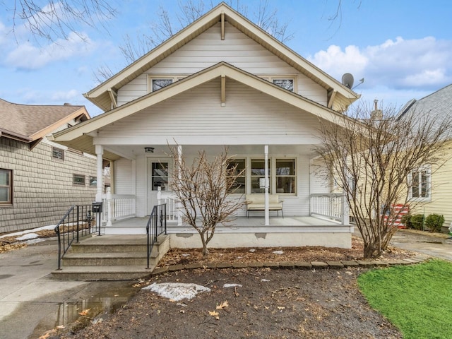 view of front of home with covered porch