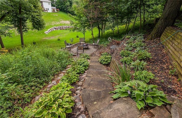3302 SW Edgewood Ln, Ankeny, IA 50023 - view of yard with an outdoor fire pit