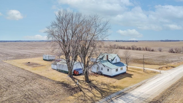 bird's eye view with a rural view