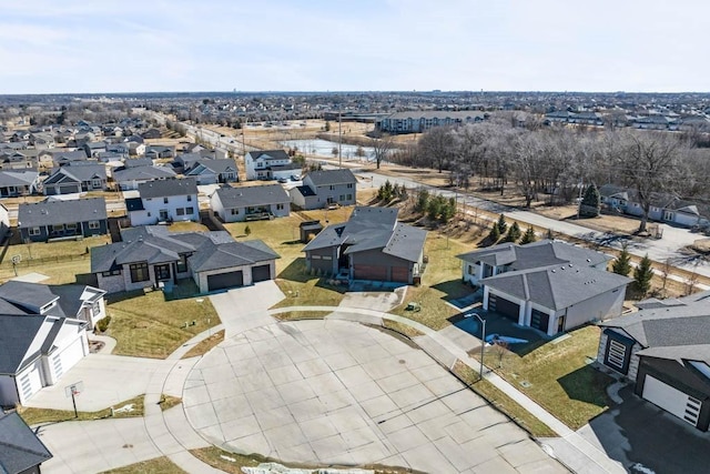 aerial view with a residential view