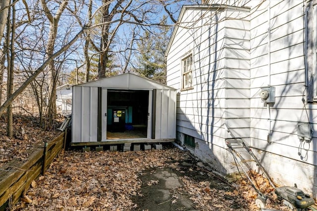 view of shed