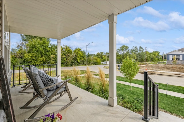 view of patio featuring covered porch