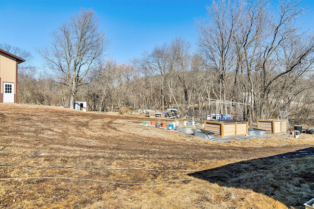 view of yard featuring a vegetable garden