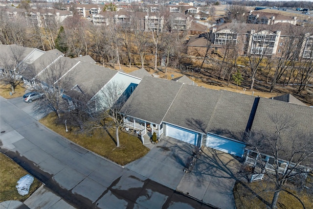 aerial view featuring a residential view