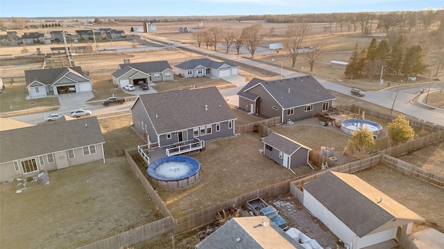 aerial view with a residential view