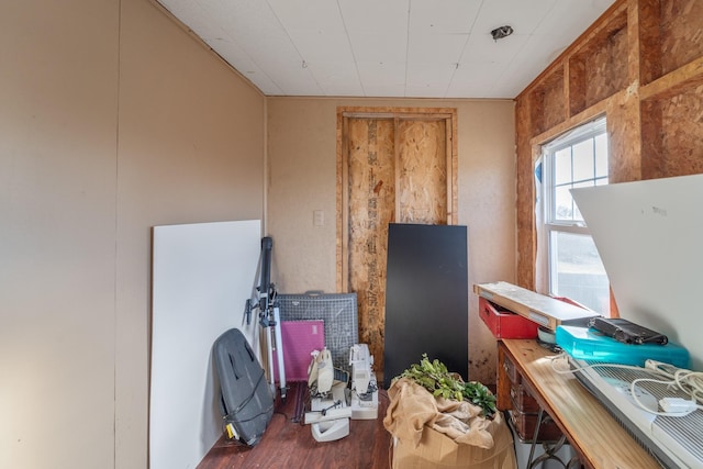 misc room with wood finished floors