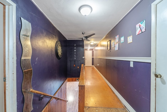 hall featuring wood finished floors