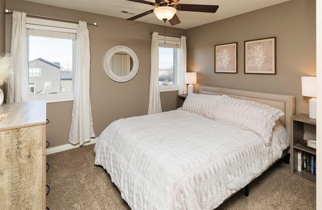 14201 Brookview Dr, Urbandale, IA 50323 - carpeted bedroom with baseboards and a ceiling fan