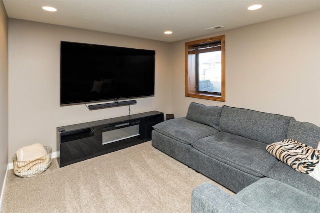 14201 Brookview Dr, Urbandale, IA 50323 - living room featuring carpet floors and recessed lighting