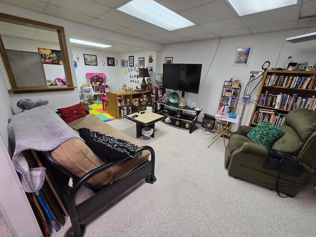 2801 Ep True Pkwy Unit 1005, West Des Moines, IA 50265 - carpeted living room with a drop ceiling