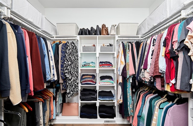 walk in closet featuring visible vents