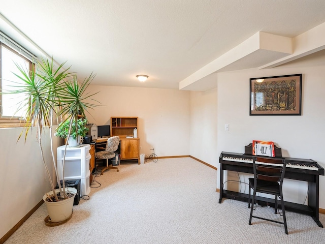 office with carpet and baseboards