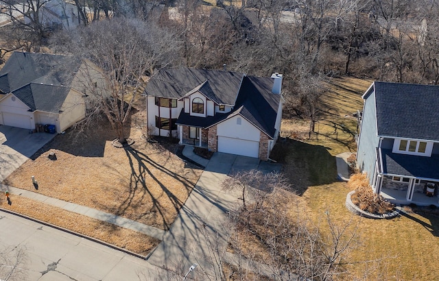 birds eye view of property