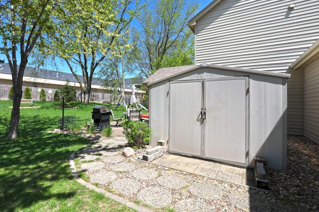 view of shed