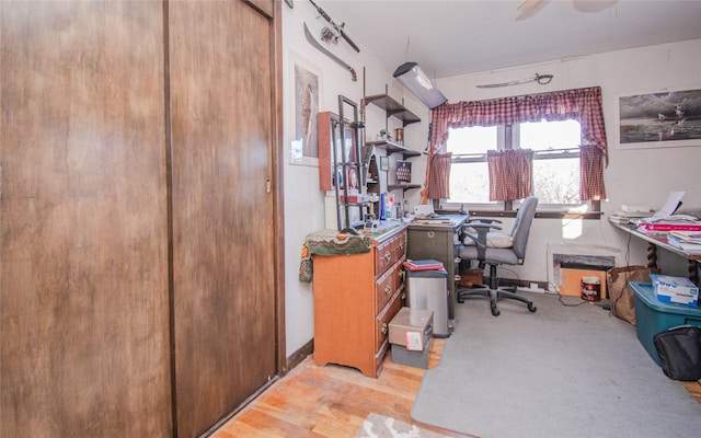 home office featuring light wood-type flooring