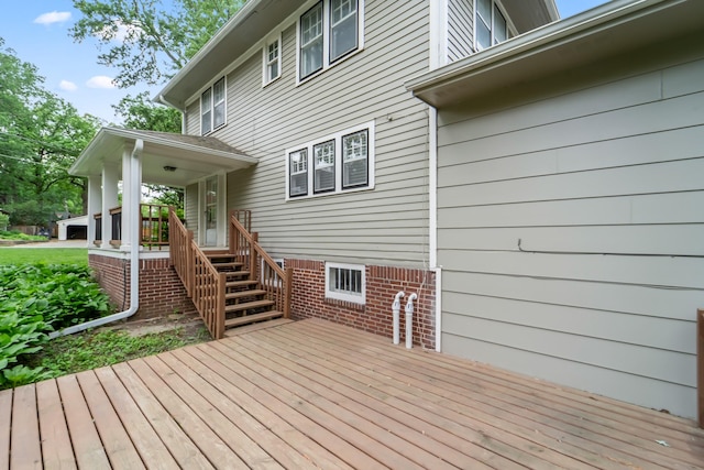 6015 Waterbury Cir, Des Moines, IA 50312 - wooden porch with stairway