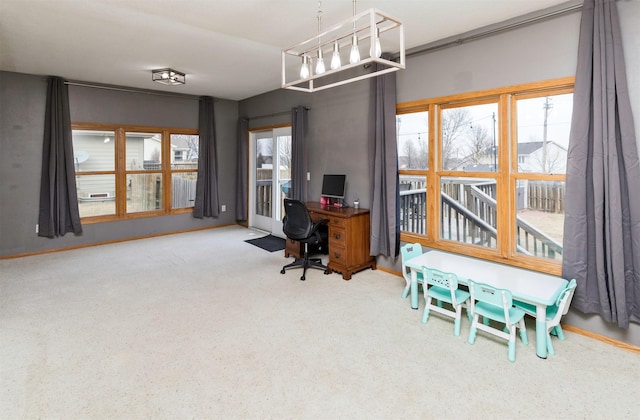 office area with carpet flooring