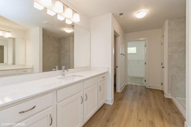 143 10th Ave NE, Altoona, IA 50009 - full bathroom with wood finished floors, vanity, and a shower