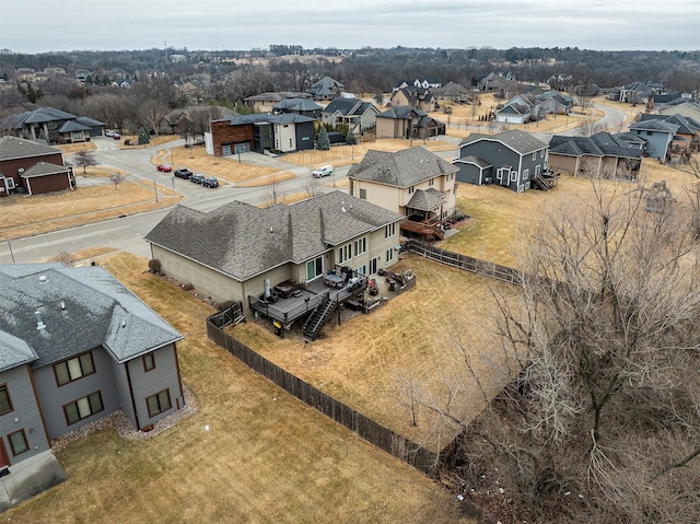 bird's eye view with a residential view