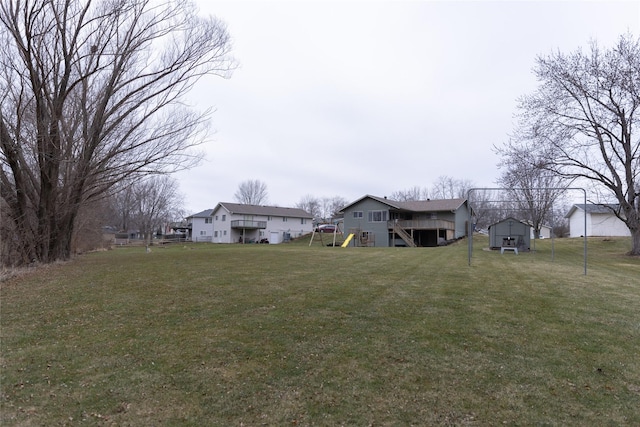 view of yard featuring a playground