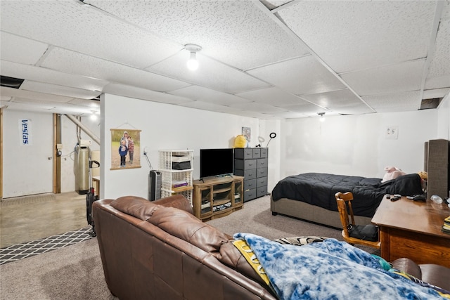 bedroom with a paneled ceiling