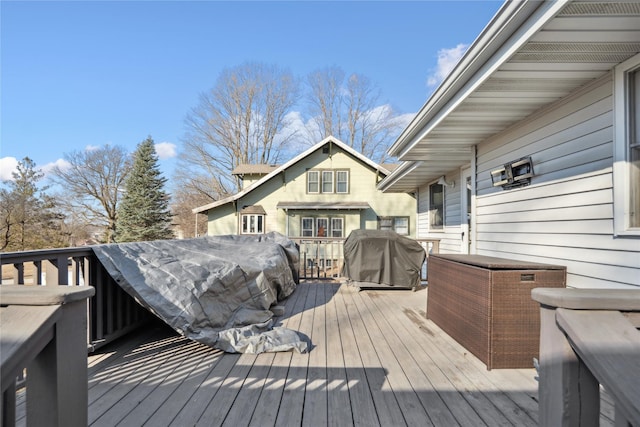 deck featuring area for grilling