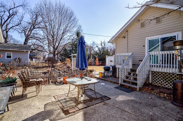 view of patio featuring a deck