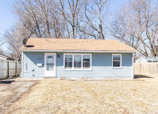 view of front of property with fence