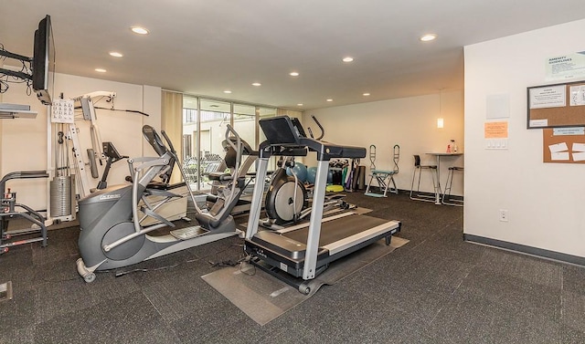 3663 Grand Ave Unit 1004, Des Moines, IA 50312 - workout area with recessed lighting and baseboards