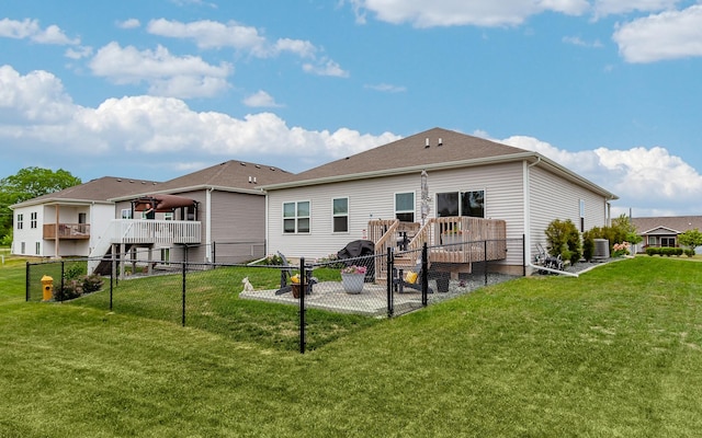 9904 NW 82nd Ave, Johnston, IA 50131 - back of property featuring stairway and central AC unit