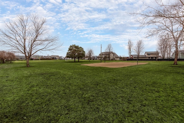 view of community featuring a lawn