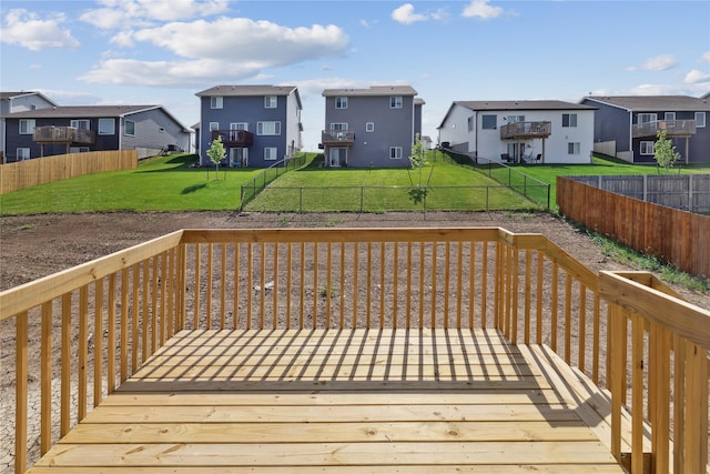 2917 Jerry St, Van Meter, IA 50261 - wooden deck featuring a residential view and a fenced backyard