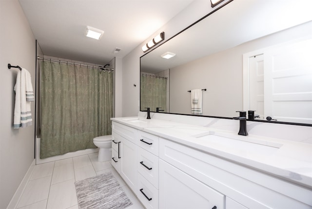 5015 149th Ct, Urbandale, IA 50323 - full bath featuring double vanity, tile patterned flooring, and shower / bath combo