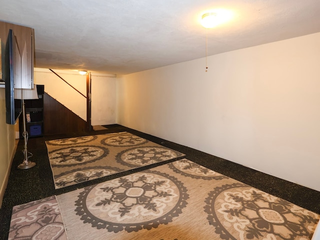 view of finished basement
