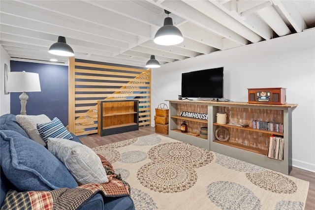 living room featuring wood finished floors