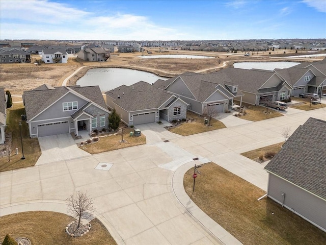 drone / aerial view with a residential view