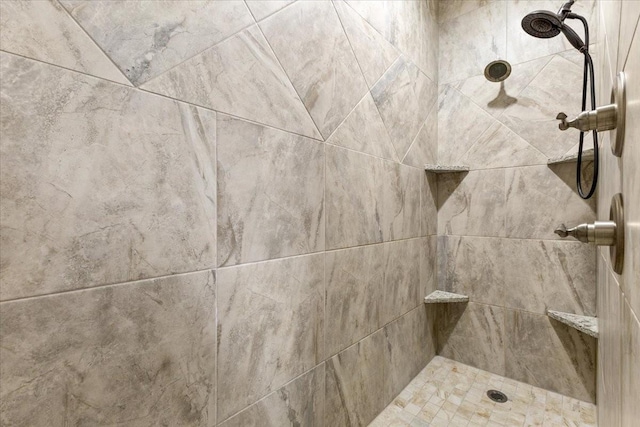 interior details with tiled shower