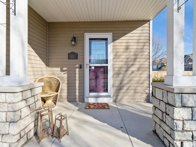 doorway to property featuring a patio