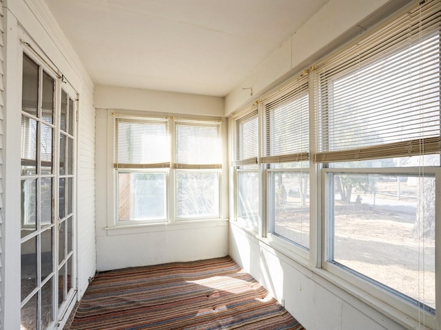 view of unfurnished sunroom